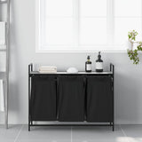 Laundry Basket 3 Compartments with Shelf Grey Sonoma 859063