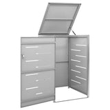Single Wheelie Bin Shed 69x77.5x115 cm Stainless Steel 149558