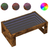 Coffee Table with Infinity LED Smoked Oak 90x53x30 cm 847641