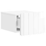 Wall-Mounted Bedside Cabinet with Drawer 2 pcs High Gloss White 898264