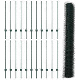 Welded Wire Fence 50 x 1 m PVC-Coated Steel Green Mesh 3336755