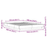 Bed Frame without Mattress Concrete Grey 135x190 cm Double 3281227