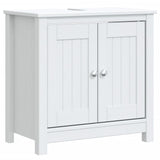 3 Piece Bathroom Furniture Set BERG White Solid Wood Pine 3206498