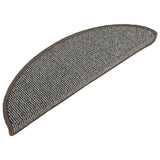 Stair Mats 15 pcs 56x17x3 cm Grey Half Round 149846