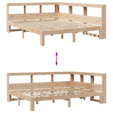 Bookcase Bed without Mattress 160x200 cm Solid Wood Pine 3324376
