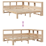 Bookcase Bed without Mattress 160x200 cm Solid Wood Pine 3324376