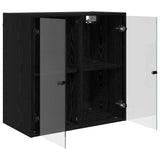 Wall Cabinet Black Oak 68 x 37 x 68.5 cm Engineered Wood 882912