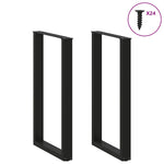 ZNTS Coffee Table Legs U-Shaped 2 pcs Black 60x cm Steel 4013236