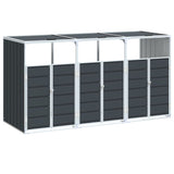 Wheelie Bin Storage for Triple Bins Anthracite 216x81x115 cm Steel 4006181