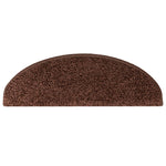 Stair Mats 15 pcs 65x21x4 cm Brown Half Round Large 133903