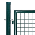 Fence Gate Steel 306x100 cm Green 42979