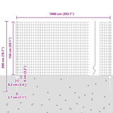 Fence and Post Green 1.5 x 10 m Steel 3336045