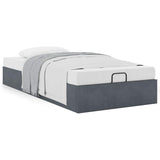 Ottoman Bed Frame No Mattress Dark Grey Single Velvet 3310998