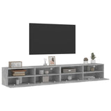 TV Wall Cabinets 2 pcs Concrete Grey 100x30x30 cm Engineered Wood 836889