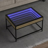 Coffee Table with Infinity LED Sonoma Oak 70x50x41 cm 847683