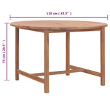 Garden Dining Table 110x75 cm Solid Wood Teak 318476