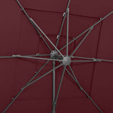 Garden Parasol Bordeaux Red Polyester Large Foldable 313824