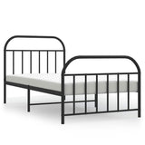 Bed Frame Black Steel Single Bed Frame Rectangular 353647