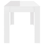 ZNTS Dining Table High Gloss White 140x74.5x76 cm Engineered Wood 804208