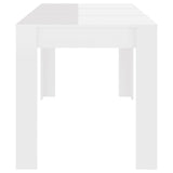 ZNTS Dining Table High Gloss White 140x74.5x76 cm Engineered Wood 804208