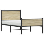Metal Bed Frame without Mattress Sonoma Oak 90x190 cm Single 4007896