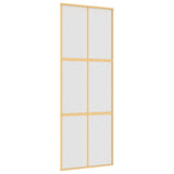 Sliding Door Gold 76x205 cm Frosted ESG Glass and Aluminium 155157