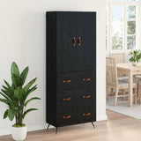 Highboard Black Oak 69.5 x 34 x 180 cm Engineered Wood 3416236