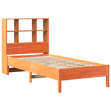Bookcase Bed without Mattress Wax Brown 100x200 cm Solid Wood Pine 3322878