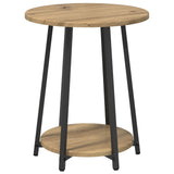 ZNTS Side Table Set of 2 in Artisan Oak with Engineered Wood and Metal 869707