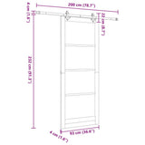 Sliding Door ORKDAL White and Black 93 x 232 cm 3332208