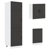 8 Piece Kitchen Cabinet Set Porto Black Engineered Wood 3314812