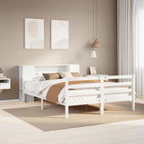 ZNTS Bookcase Bed without Mattress White 160x200 cm Solid Wood Pine 3322208