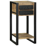 End Table with Drawer Brown 40 x 40 x 80 cm Solid Mango Wood 4015987