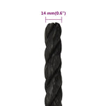 Work Rope Black 14 mm 250 m Polypropylene 153024