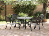 Garden Dining Set 5 pcs Black Aluminium 3334685