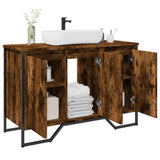 Bathroom Sink Cabinet Smoked Oak 91x35x60 cm Engineered Wood 848661
