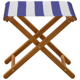 Deck Chair 2 pcs Solid Eucalyptus Wood Blue and White 42024902