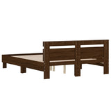 Bed Frame Brown Oak Engineered wood, Plywood 140 x 190 cm 3207566