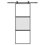 Sliding Door with Hardware Set 76x205 cm Tempered Glass&Aluminium 3332947