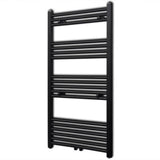 Black Bathroom Central Heating Towel Rail Radiator Straight 600x1160mm 141908