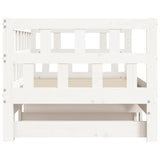 Daybed with Trundle without Mattress White 90x190 cm Single Solid Wood 836211