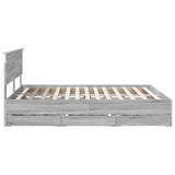 Bed Frame with Drawer Grey Sonoma 160 x 200 cm Engineer Wood 3410691