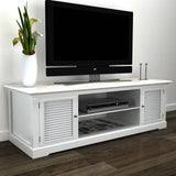 TV Stand White Wood 241373