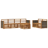 Outdoor Sofa Set 7 pcs Natural Solid Acacia Wood 3384045