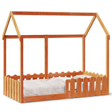 Kids' House Bed Frame without Mattress Wax Brown 80x160 cm 850697