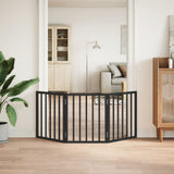 Dog Gate Foldable 3 Panels Black 150 cm Poplar Wood 352188