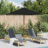 Garden Parasol with Wooden Pole Black 150x200 cm 313884