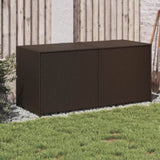 Garden Storage Box Brown 283L Poly Rattan 365313