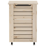ZNTS Laundry Basket with Wheels RANA 45x45x64 cm Solid Wood Pine 4002325