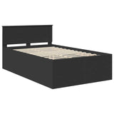 Bed Frame with Headboard Black 120 x 200 cm Engineered Wood 3408600